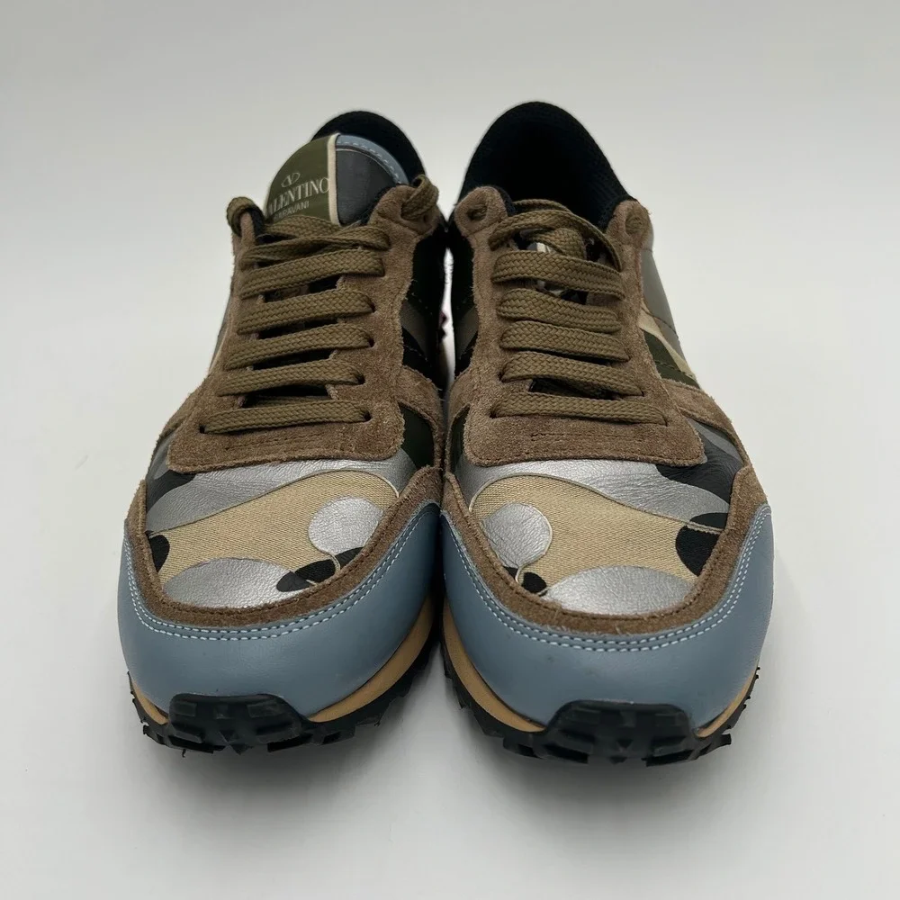 Valentino Garavani Rockrunner Camo Women's Sneakers Multi Color Suede Leather